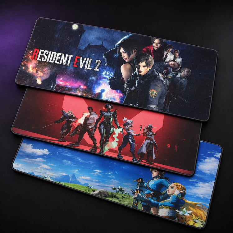 Mousepads 70x30 de videojuegos: Resident Evil 2, Valorant y Zelda