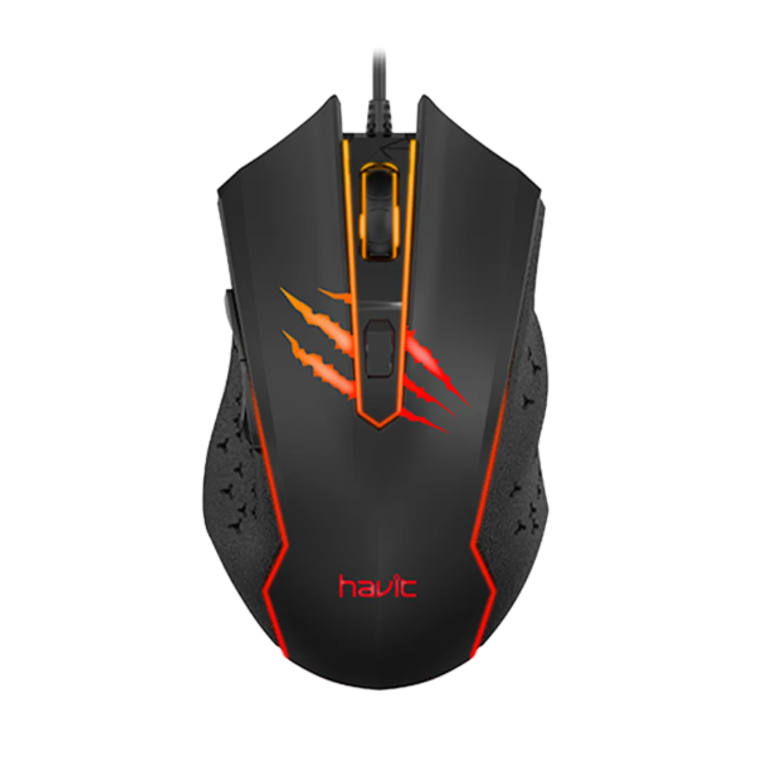 Mouse Gamer Havit MS1027 (2400 DPI · 6 botones · USB)