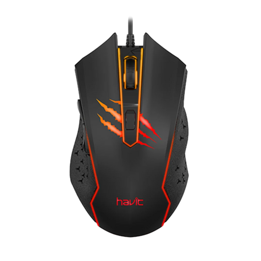 Mouse Gamer Havit MS1027 (2400 DPI · 6 botones · USB)
