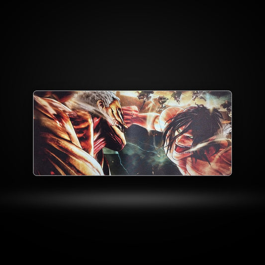 Mousepad gamer 70x30 cm Attack on Titan Eren vs Titán Acorazado, código A22