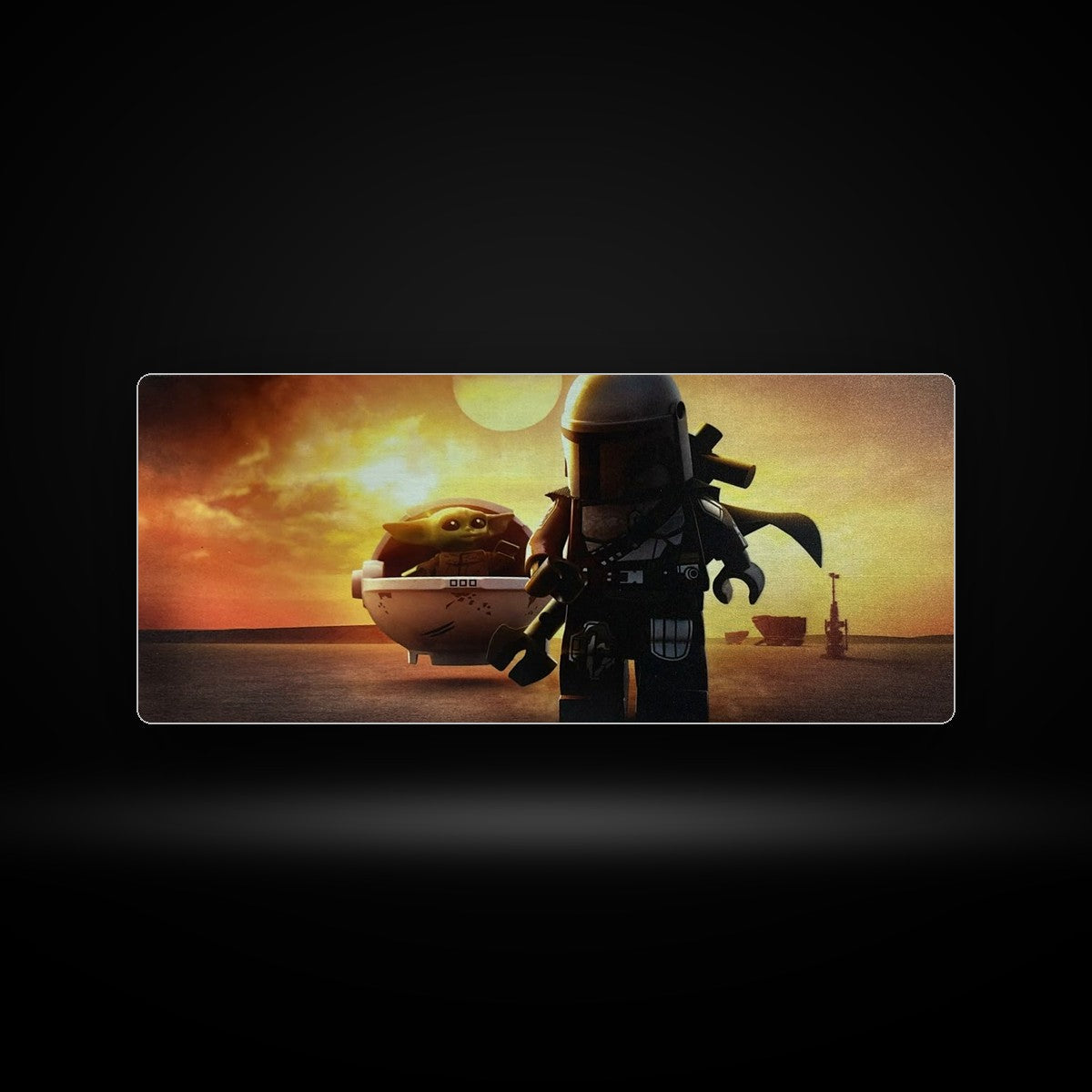 Mousepad gamer 70x30 cm Star Wars Mandalorian y Grogu, código P04