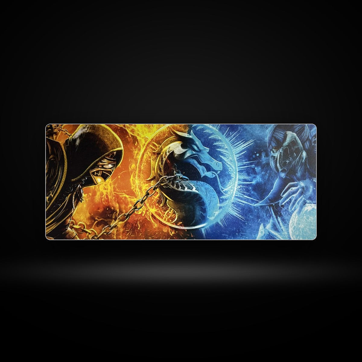 Mousepad gamer 70x30 cm Mortal Kombat Scorpion vs Sub-Zero, código V09